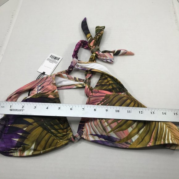 Shade And Shore Women's Sz. Medium 8-10 Tall Triangle Ring Detail Bikini Top New - Picture 9 of 14